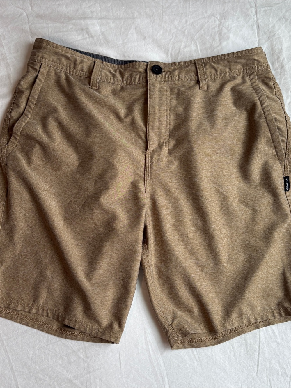 O’Neill Hybrid Shorts Men’s 32 Khaki Tan Hyperdry Stretch Swim Boardshorts